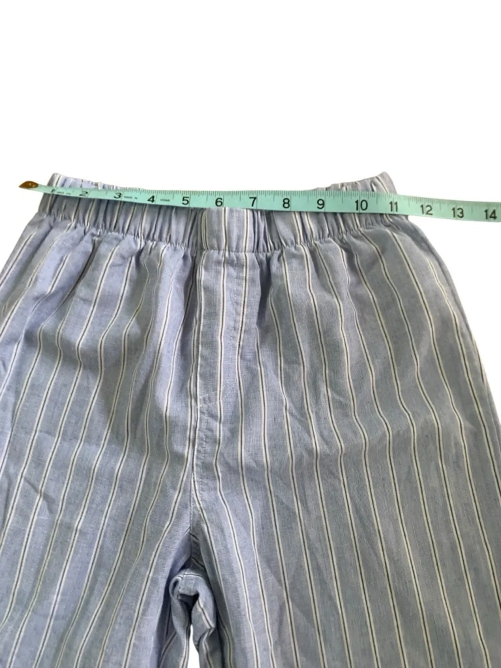 GAP Lightweight Light Blue Striped Short-Sleeve Button-Up Pajama Set- UNISEX